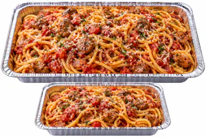Spaghetti Meatball catering tray