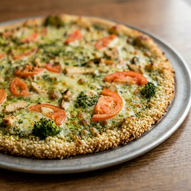 Pesto Chicken Pizza(Cauliflower crust)