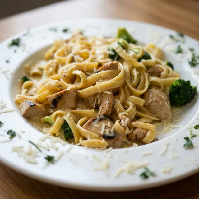 Fettuccine Alfredo with Broccoli and Chicken